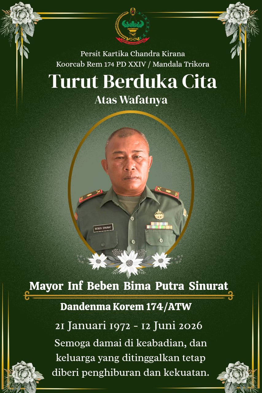 Persit Koorcab Rem 174 PD XXIV Mandala Kartika Berduka Atas Wafatnya Mayor Inf. Beben Bima Putra Sinurat