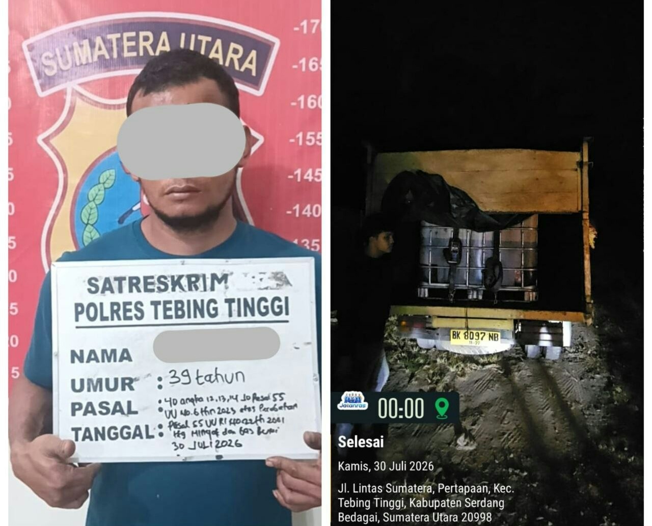 Satreskrim Polres Tebingtinggi Tangkap Warga Galang, Diduga Pelaku Penyalahgunaan BBM Bersubsidi
