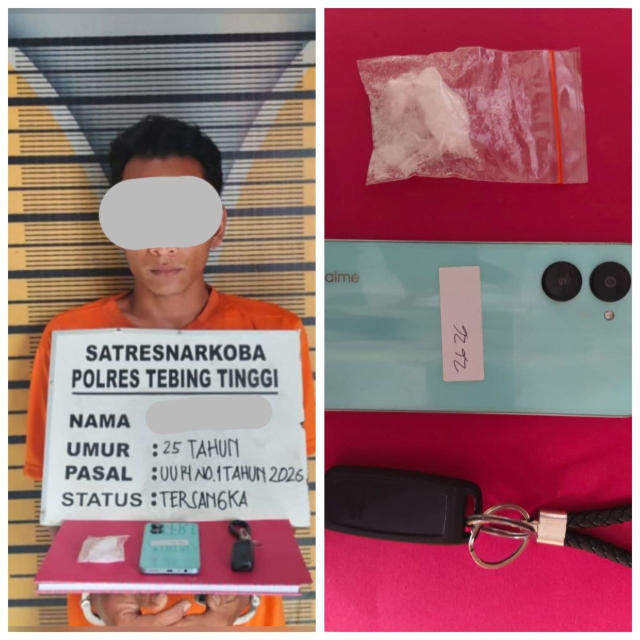 Sat Narkoba Polres Tebingtinggi Tangkap Pengedar Sabu, Sita 9,56 Gram Sabu